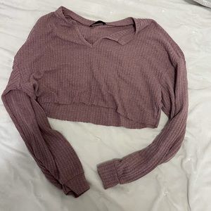 Cropped pink sweater